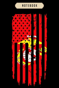 Notebook: Flag of america red veteran police  Notebook|6x9(100 pages)Blank Lined Paperback Journal For Student, kids, women, girls, boys, men, birthday gifts|Veteran day gifts notebook