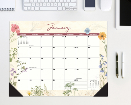 Calendar Botanical Garden 2024 22 X 17 Large Monthly Deskpad Book