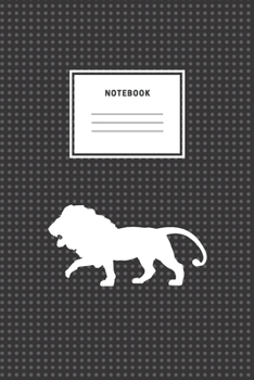 Paperback Notebook: White Lion Black Cover Notebook And Composition Book Journal Soft Cover Lined Planner Diary Book