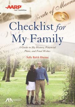 Paperback Aba/AARP Checklist for My Family: A Guide to My History, Financial Plans and Final Wishes Book
