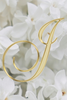 J Journal: A Monogram J Initial Capital Letter Notebook For Writing And Notes: Great Personalized Gift For All First, Middle, Or Last Names (Yellow Gold Lilac Flower Floral Print)