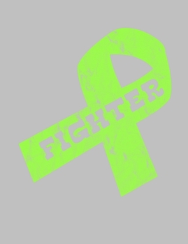 Paperback Fighter: Lime Green Ribbon Awareness Notebook 7.44" x 9.69" Lined Journal 120 pages Book