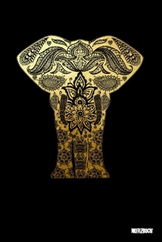 Notizbuch: ca A5, Punktraster -Notizheft,Skizzenheft,Zeichenheft- Design Orient Elefant