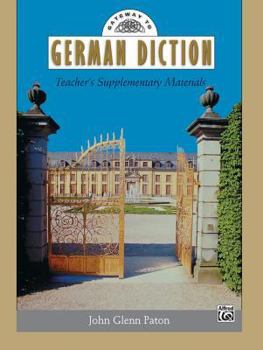 Paperback Gateway to German Diction: Teacher's Supplementary Materials (Gateway Series) (German Edition) [German] Book