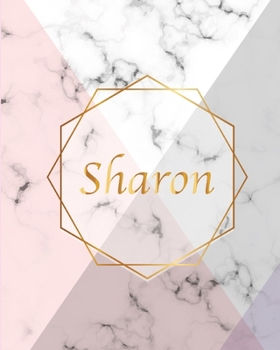 Sharon: Gift Luxury Marble Glossy Pink Purple Faux Gold Print Notebook Journal (Marble Notebooks)
