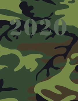 2020: Daily Planner 2020 I 8,5" x 11" I White Pages I Green Camo