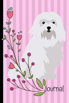 Paperback Journal: Gratitude Journal 6x9 100 Pages Maltese Dog Pink Book