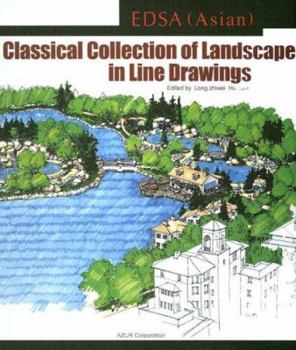 Hardcover EDSA Asian Classical Landscape Line Drawing Book