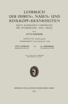 Paperback Lehrbuch Der Ohren-, Nasen- Und Kehlkopf-Krankheiten: Nach Klinischen Vorträgen Für Studierende Und Är&#438;te [German] Book