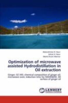 Optimization of microwave assisted Hydrodistillation in Oil extraction: Ginger; GC-MS; chemical composition of ginger oil; microwave oven; induction time for MAHD&HD; 3D surface of ginger oil