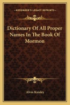 Paperback Dictionary Of All Proper Names In The Book Of Mormon Book