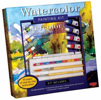 Paperback Watercolor Painting Kit [With Mixing Palette with Travel Lid and Sketching Pencil and 3 Paintbrushes and 8 Watercolor Paint Book