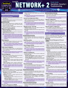Misc. Comptia Network+ 2 - Operations, Security & Troubleshooting Study Guide: A Quickstudy Laminated Reference Book