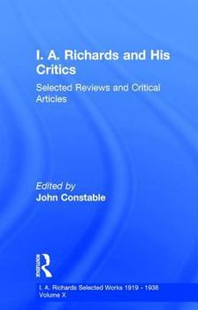 Hardcover I A Richards & His Critics V10 Book