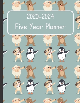 2020-2024 Five Year Planner: Monthly Schedule Organiser- Agenda Planner for The Next Five years, 60 Months Calendar, Appointment Notebook (2020-2024 ... Dog Penguin Sheep Bear Animals Pattern
