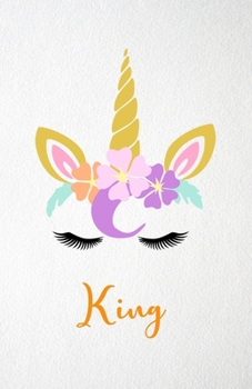 King A5 Lined Notebook 110 Pages: Funny Blank Journal For Lovely Magical Unicorn Face Dream Family First Name Middle Last Surname. Unique Student ... Composition Great For Home School Writing
