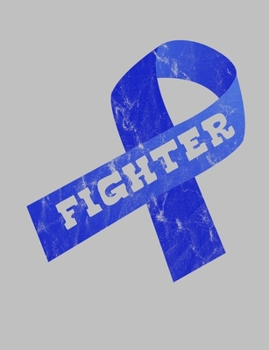 Paperback Fighter: Royal Blue Ribbon Awareness Notebook 7.44" x 9.69" Lined Journal 120 pages Book