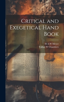 Hardcover Critical and Exegetical Hand Book