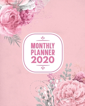 Paperback Monthly Planner 2020: 12 Month Calendar Weekly Agenda & Academic Organizer Jan 2020 - Dec 2020 Motivational & Inspirational Quotes Pink Flow Book