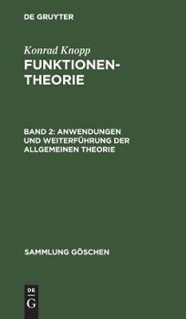 Hardcover Anwendungen und Weiterführung der allgemeinen Theorie [German] Book