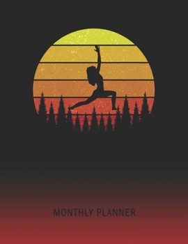 Paperback Monthly Planner: Yoga - 2 Year Planning for Jan 2020 to Dec 2021 - Retro Vintage Sunset Cover - January 20 - December 21 - Planning Org Book