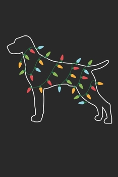 Vizsla with Christmas Lights - Christmas Notebook - Vizsla Diary - Dog Journal - Christmas Gift for Dog Lover: Medium College-Ruled Journey Diary, 110 page, Lined, 6x9 (15.2 x 22.9 cm)