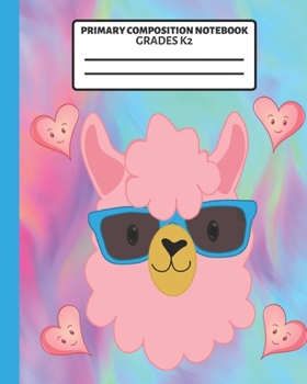 Paperback Primary Composition Notebook: Dotted Midline and Picture Space... Grades K-2 School Exercise Book (Kids Llama & Hearts Composition Notebooks) Book