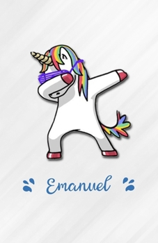 Emanuel A5 Lined Notebook 110 Pages: Funny Blank Journal For Personalized Dabbing Unicorn Family First Name Middle Last. Unique Student Teacher Scrapbook/ Composition Great For Home School Writing