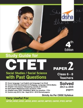 Paperback Study Guide for CTET Paper 2 (Class 6 - 8 Teachers) Social Studies/ Social Science with Past Questions 4th Edition Book