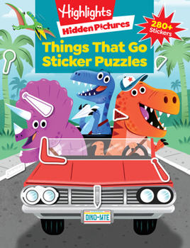 Paperback Things That Go Sticker Puzzles: Transportation Activity Book of Cars, Trucks, Planes and More, Hidden Pictures Puzzles with 280 Stickers for Kids 3 an Book