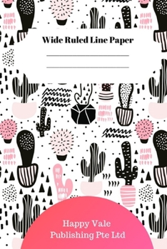 Paperback Cute Cactus Theme Wide Ruled Line Paper Book
