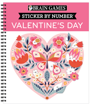 Spiral-bound Brain Games - Sticker by Number: Valentine's Day Book