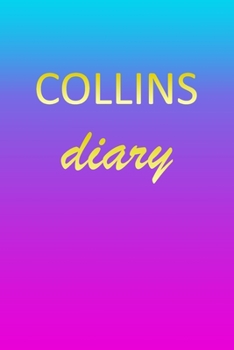 Paperback Collins: Journal Diary - Personalized First Name Personal Writing - Letter C Blue Purple Pink Gold Effect Cover - Daily Diaries Book