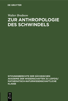 Hardcover Zur Anthropologie Des Schwindels [German] Book