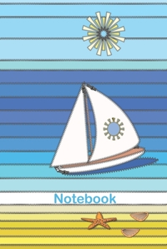 Dog and Yacht Summer Beach Scene Notebook: A lovely boating and ocean designed cover to brighten your day. Each page is headed up with Subject and Date boxes to easily organise and reference your note