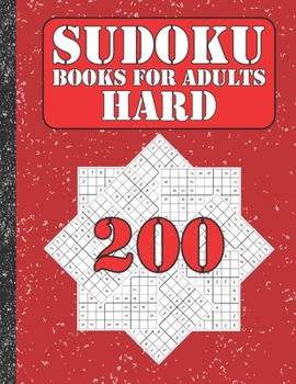 Sudoku books for adults hard: 200 Sudokus from hard with solutions for adults Gifts Sudoku hard book Lover