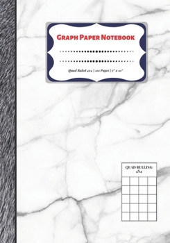 Paperback Graph Paper Notebook: Quad Ruled 4x4 - 110 Pages - 7" x 10" Squared Graphing Paper * Blank Notebook * Grid Paper * Softback ...(Composition Book