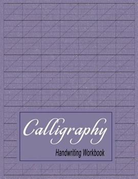 Calligraphy Handwriting Workbook: Practice Paper Slanted Grid - Purple