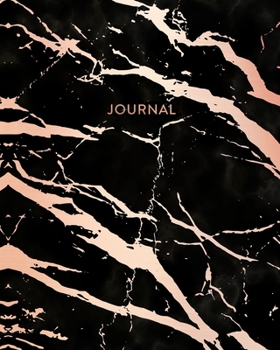 Journal: Elegant Black Marble and Rose Gold | 8 x 10, Wide Ruled Pages | Gift for Women and Teen Girls