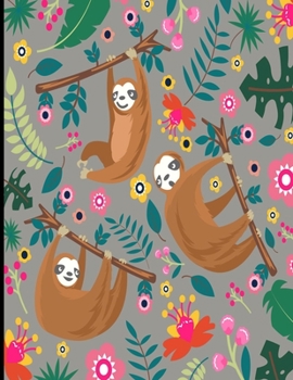 Paperback Angelina: Gray Sloth Notebook, 366 Pages College Ruled Sloth Notebook, Cute Sloth Cover Note Pad Book