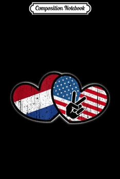 Composition Notebook: Dutch American Hearts and National Flags  Journal/Notebook Blank Lined Ruled 6x9 100 Pages
