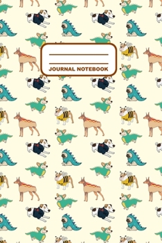 Journal Notebook: Notebook, Journal, Or Diary  | Dogs Pattern Cover Design | 110 Blank Lined Pages | 6" X 9" | Matte Finished Soft Cover