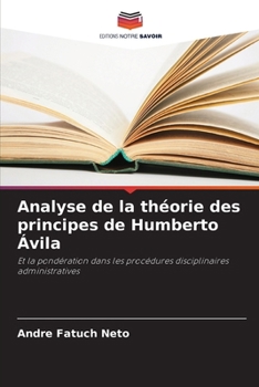 Paperback Analyse de la théorie des principes de Humberto Ávila [French] Book