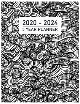 FIVE YEAR PLANNER: 2020-2024 Weekly Monthly Calendar I Abstract Greyscale Deco Binding I 5 Years Appointments, Family Events, Log Book Business I ... I Motivational Journal I Christmas Gift