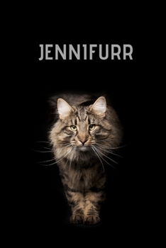 Paperback Jennifurr: Personalized Name Journal Notebook for Cat and Unicorn Lovers - (Wide Ruled Notebook, 100 Pages, 6x9 inches) Book