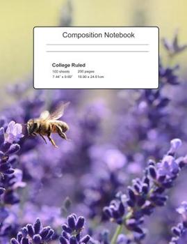 Paperback Composition Notebook, College Ruled: Purple Flowers, Floral Design Book
