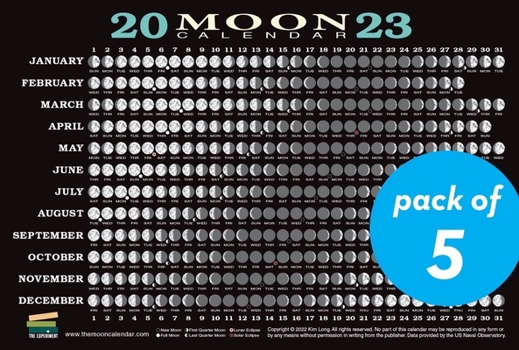 Cards 2023 Moon Calendar Card (5 Pack): Lunar Phases, Eclipses, and More! Book