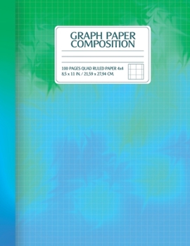 Paperback Graph Paper Composition Notebook: Quad Ruled 4x4, 100 Pages (Large, 8.5 x 11 in / 21.59 x 27.94 cm) Book