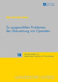 Hardcover Zu ausgewaehlten Problemen der Uebersetzung von Operetten [German] Book