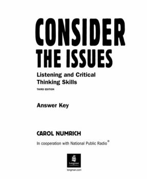Paperback Consider the Issues Answer Key Book